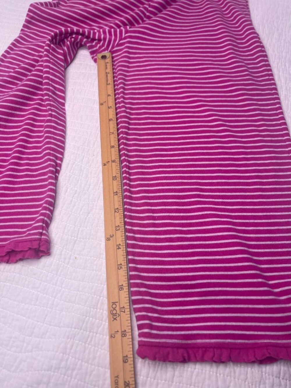 Lauren Ralph Lauren Pink White S Cotton Pajamas Short Sleeve Blouse Long Pants - Picture 8 of 11